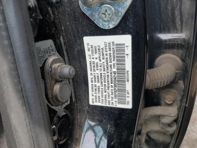 19XFB2F50DE042149 - 2013 HONDA CIVIC LX BLACK photo 12