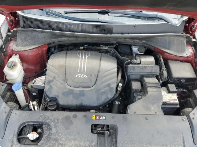 5XYPH4A52HG314862 - 2017 KIA SORENTO EX წითელი ფოტო 12
