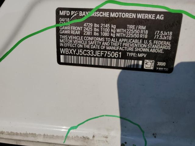 WBXYJ5C33JEF75061 - 2018 BMW X2 XDRIVE28I WHITE photo 13