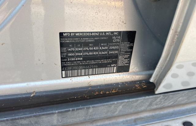 4JGBF7BE0BA662596 - 2011 MERCEDES-BENZ GL 450 4MATIC GRAY photo 10