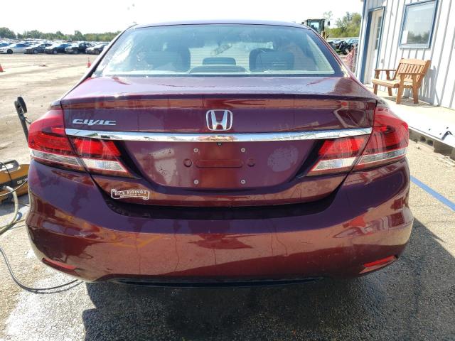 19XFB2F54EE008314 - 2014 HONDA CIVIC LX MAROON photo 6