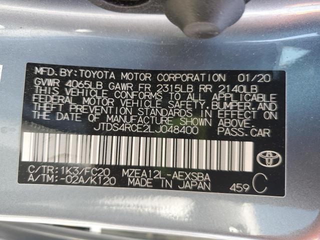 JTDS4RCE2LJ048400 - 2020 TOYOTA COROLLA SE BLUE photo 13