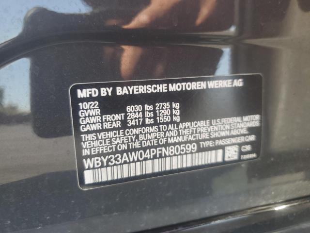 WBY33AW04PFN80599 - 2023 BMW I4 M50 GRAY photo 12