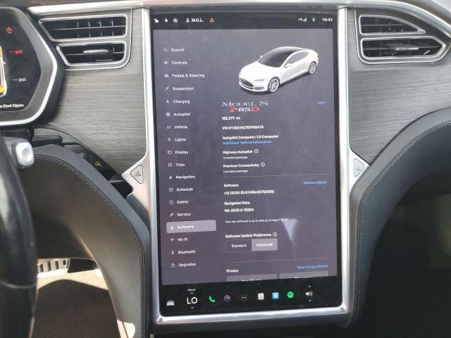 5YJSA1H27EFP65474 - 2014 TESLA MODEL S WHITE photo 9