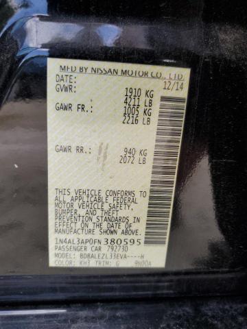 1N4AL3AP0FN380595 - 2015 NISSAN ALTIMA 2.5 BLACK photo 12