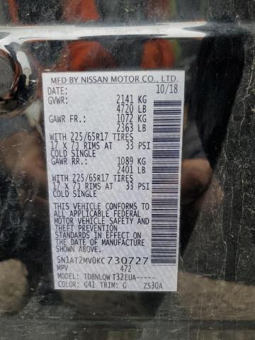 5N1AT2MV0KC730727 - 2019 NISSAN ROGUE S BLACK photo 13