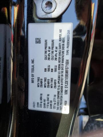 5YJ3E1EB5MF071684 - 2021 TESLA MODEL 3 黑色 照片 12