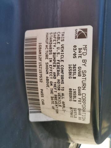 1G8AN12F15Z157532 - 2005 SATURN ION LEVEL 2 BLUE photo 12