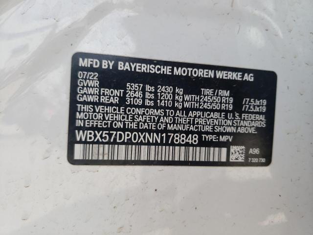 WBX57DP0XNN178848 - 2022 BMW X3 XDRIVE30I WHITE photo 13