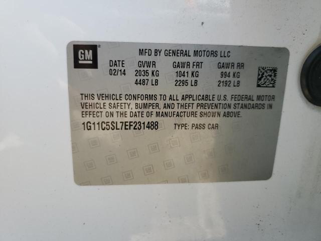 1G11C5SL7EF231488 - 2014 CHEVROLET MALIBU 1LT Blanco foto 12