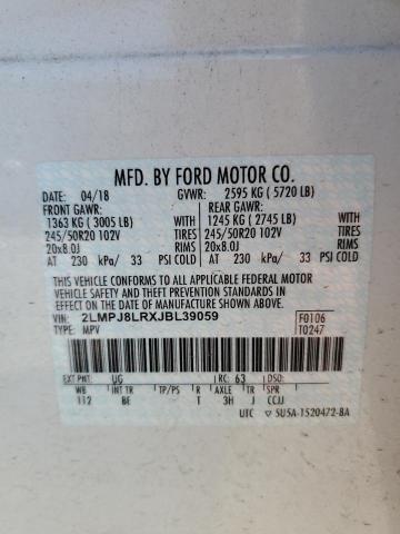 2LMPJ8LRXJBL39059 - 2018 LINCOLN MKX RESERVE Blanc photo 12