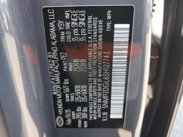5NMP2DGL6SH127743 - 2025 HYUNDAI SANTA FE SEL GRAY photo 13