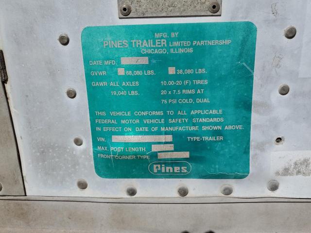 1PNV452S2RKB53853 - 1994 PINES TRAILER თეთრი ფოტო 10