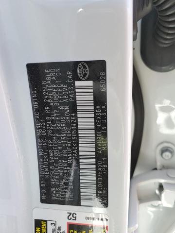 4T1DAACK4SU514264 - 2025 TOYOTA CAMRY XSE WHITE photo 12