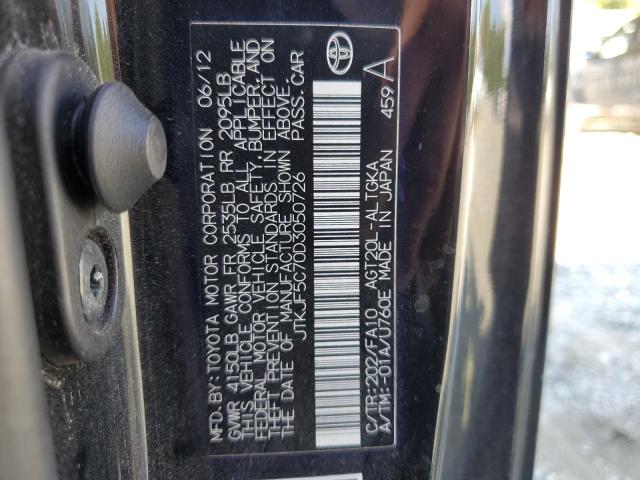 JTKJF5C70D3050726 - 2013 TOYOTA SCION TC 黑色 照片 12