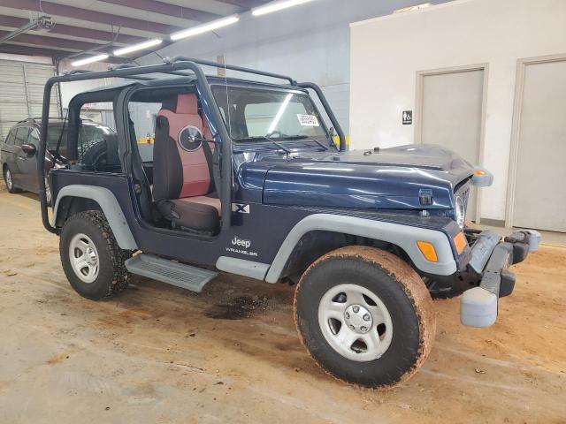 1J4FA39S24P750035 - 2004 JEEP WRANGLER X BLUE photo 4