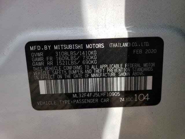 ML32F4FJ5LHF10905 - 2020 MITSUBISHI MIRAGE G4 SE WHITE photo 12