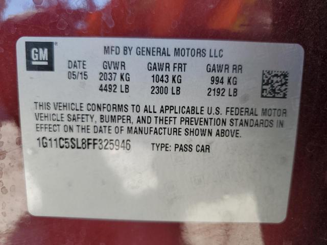 1G11C5SL8FF325946 - 2015 CHEVROLET MALIBU 1LT MAROON photo 12