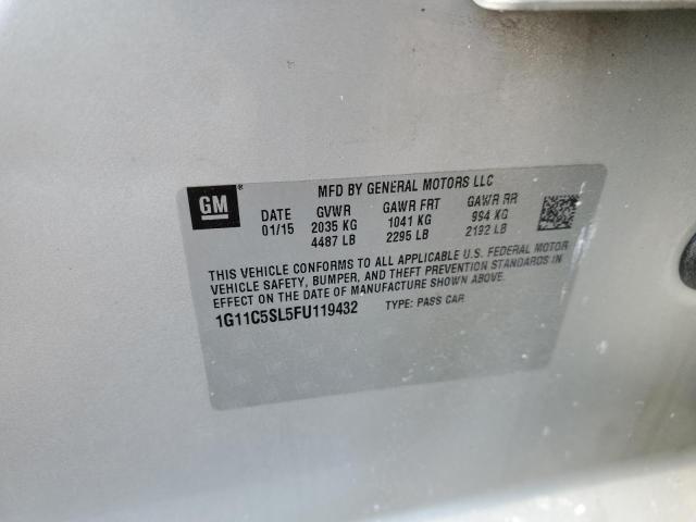 1G11C5SL5FU119432 - 2015 CHEVROLET MALIBU 1LT SILVER photo 12