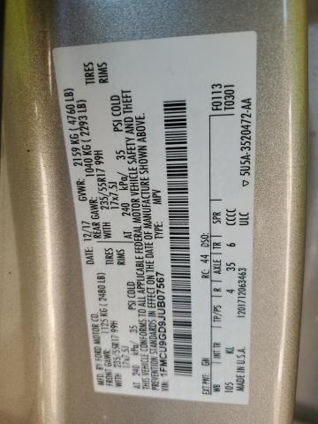 1FMCU9GD9JUB07567 - 2018 FORD ESCAPE SE 奶油色 照片 14