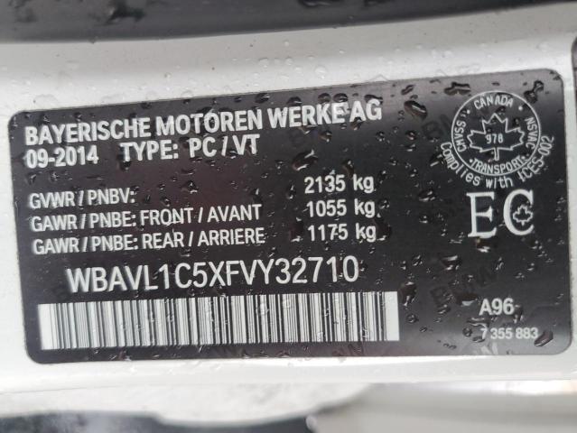 WBAVL1C5XFVY32710 - 2015 BMW X1 XDRIVE28I WHITE photo 13