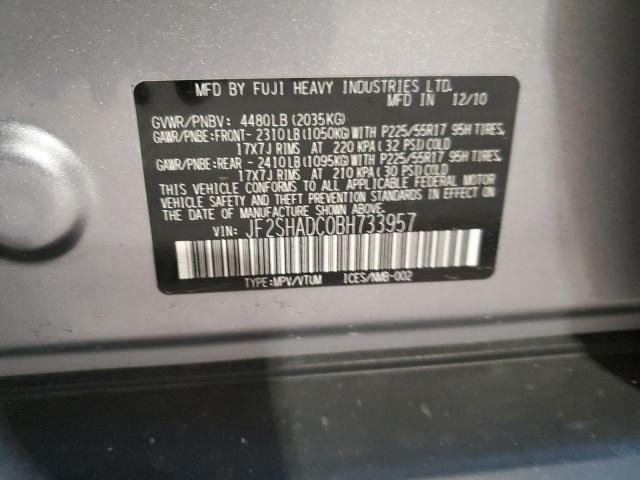 JF2SHADC0BH733957 - 2011 SUBARU FORESTER 2.5X PREMIUM 银色 照片 13