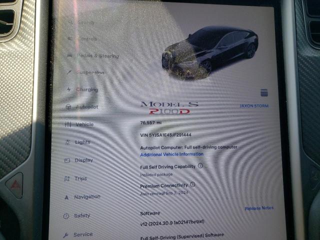 5YJSA1E45JF291444 - 2018 TESLA MODEL S 黑色 照片 9