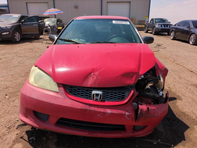 1HGEM22344L038947 - 2004 HONDA CIVIC DX VP წითელი ფოტო 5