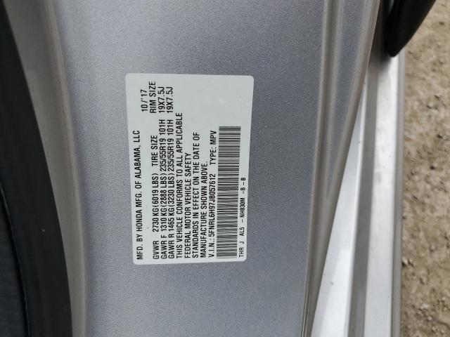 5FNRL6H97JB057612 - 2018 HONDA ODYSSEY ELITE SILVER photo 13