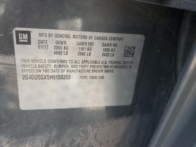 2G4GU5GX5H9158253 - 2017 BUICK REGAL GS GRAY photo 12