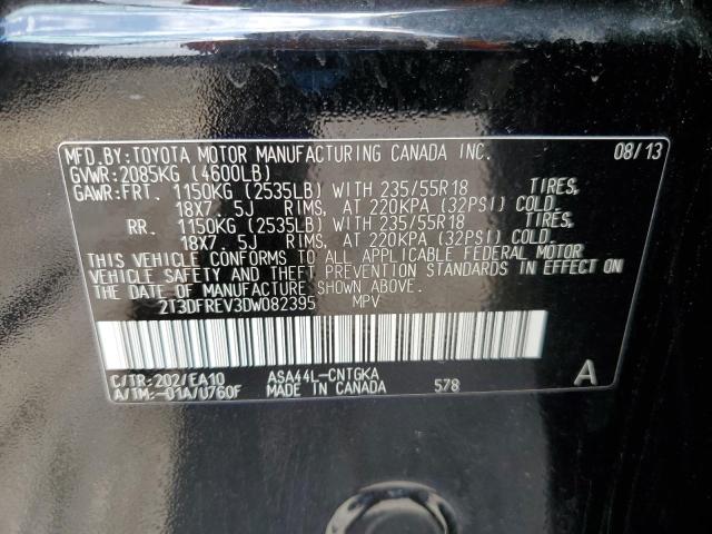 2T3DFREV3DW082395 - 2013 TOYOTA RAV4 LIMITED BLACK photo 13