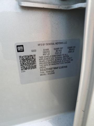 1G1ZD5ST6NF118356 - 2022 CHEVROLET MALIBU LT SILVER photo 12