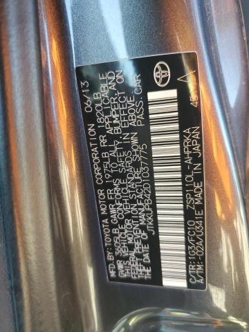 JTKKUPB42D1037775 - 2013 TOYOTA SCION XD GRAY photo 13