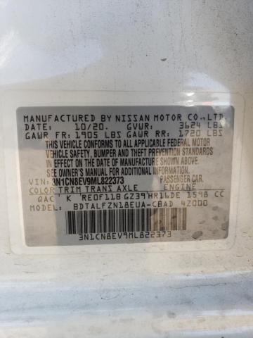 3N1CN8EV9ML822373 - 2021 NISSAN VERSA SV WHITE photo 12