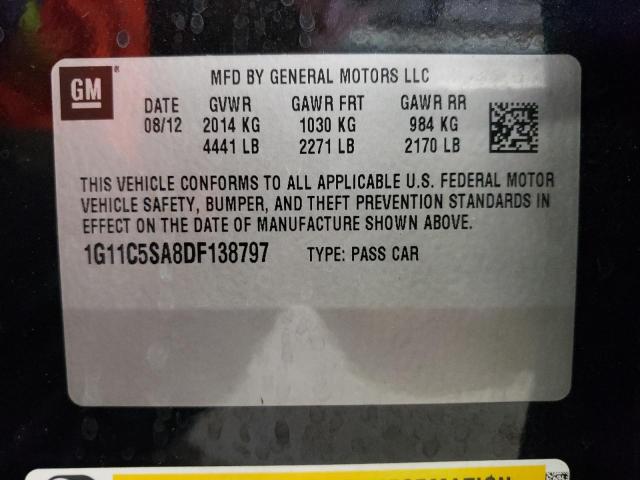 1G11C5SA8DF138797 - 2013 CHEVROLET MALIBU 1LT Qara foto 12