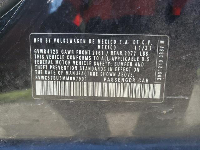 3VWC57BU5MM097901 - 2021 VOLKSWAGEN JETTA S BLACK photo 13