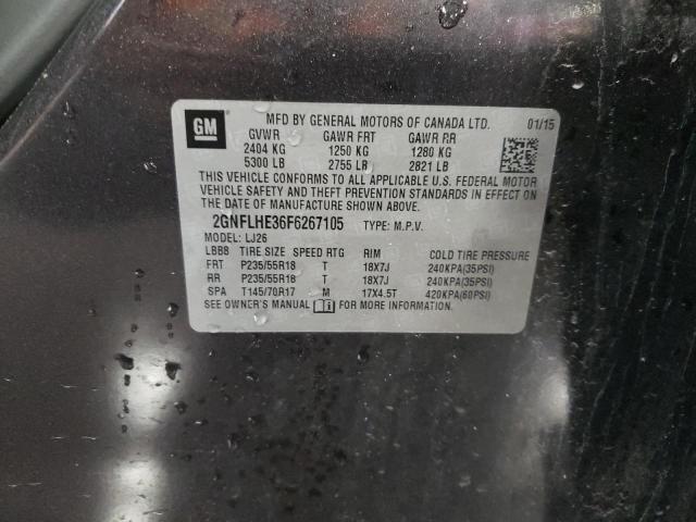 2GNFLHE36F6267105 - 2015 CHEVROLET EQUINOX LTZ GRAY photo 13