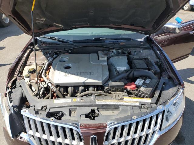 3LNDL2L35CR810976 - 2012 LINCOLN MKZ HYBRID MAROON photo 11