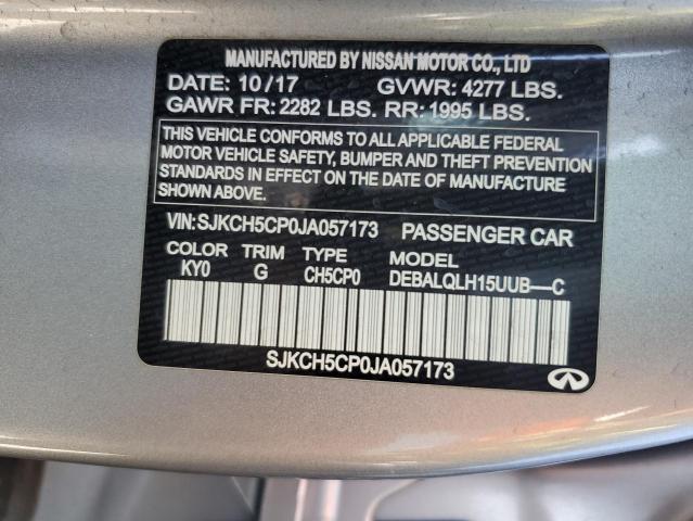 SJKCH5CP0JA057173 - 2018 INFINITI QX30 BASE فضي صورة 13