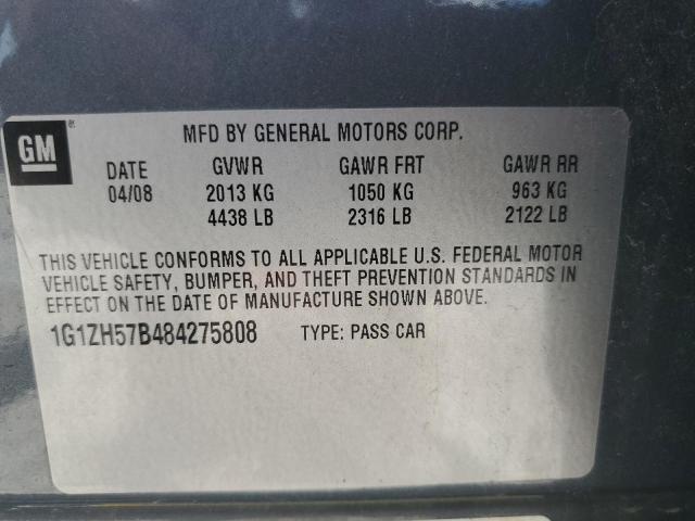 1G1ZH57B484275808 - 2008 CHEVROLET MALIBU 1LT GRAY photo 12