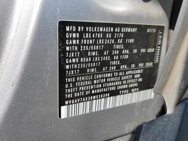 WVGAV7AX3BW536396 - 2011 VOLKSWAGEN TIGUAN S SILVER photo 14