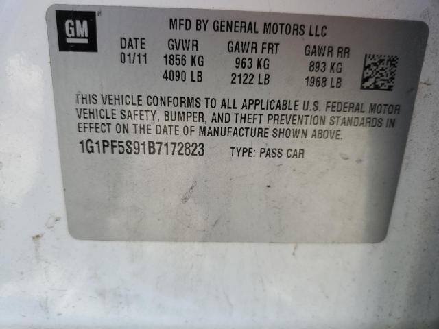 1G1PF5S91B7172823 - 2011 CHEVROLET CRUZE LT WHITE photo 12