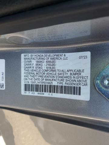 19XFL1H75PE016625 - 2023 HONDA CIVIC EXL SILVER photo 13