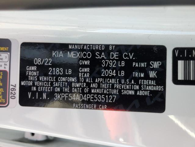 3KPF54AD4PE535127 - 2023 KIA FORTE GT LINE WHITE photo 13