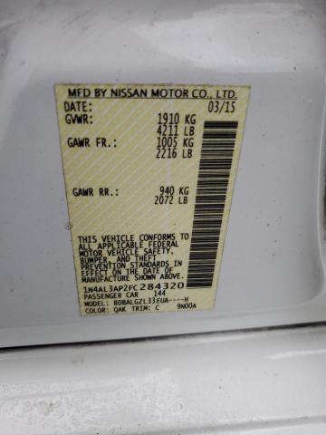 1N4AL3AP2FC284320 - 2015 NISSAN ALTIMA 2.5 白色 照片 12