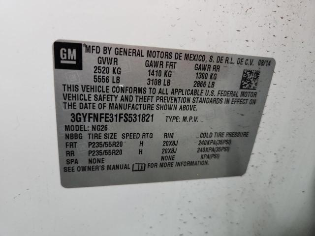 3GYFNFE31FS531821 - 2015 CADILLAC SRX PERFORMANCE COLLECTION Белый фото 12