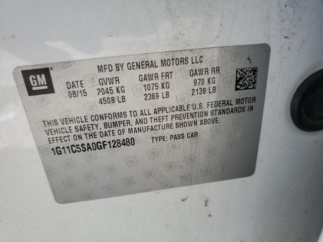 1G11C5SA0GF128480 - 2016 CHEVROLET MALIBU LIM LT 白色 照片 12