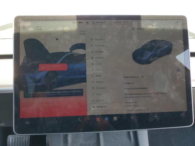 5YJ3E1EA8PF668260 - 2023 TESLA MODEL 3 Boz foto 9