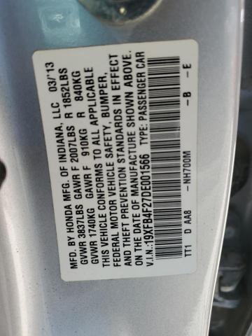 19XFB4F27DE001566 - 2013 HONDA CIVIC HYBRID 银色 照片 12