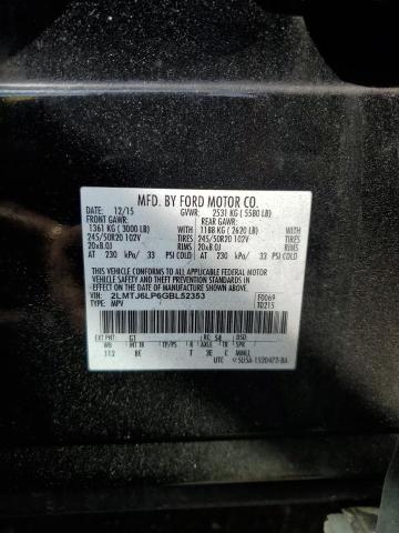 2LMTJ6LP6GBL52353 - 2016 LINCOLN MKX RESERVE შავი ფოტო 12